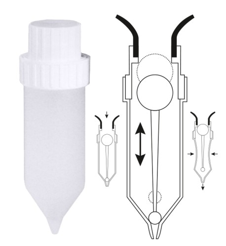 Ersatzspender zu Dispensersystem Saucenkuh® auch bekannt als Euterspender, aus Polypropylen, am Bügel aufhängbar, bestehend aus