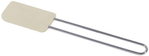 Teigspatel mit weich-elastischem Schaber aus Silikon, hitzeresistent bis +110C, Griff aus Edelstahl 18/10, spülmaschinengeeignet  Fläche: 9