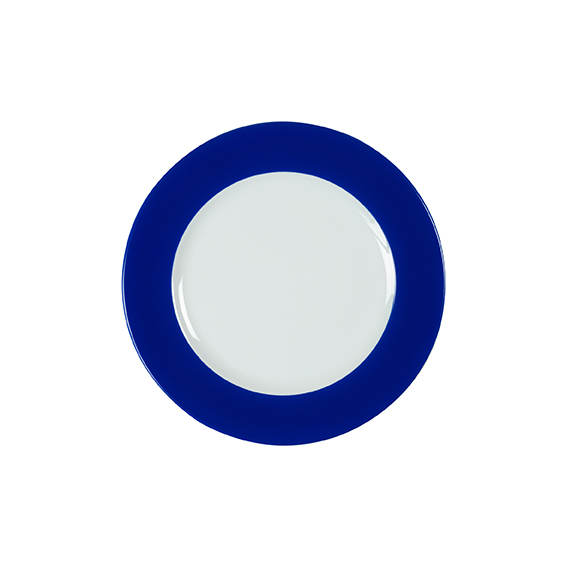 Teller flach 20 cm - Form: Table Selection - Dekor 79173 royalblau - aus Porzellan.