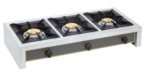 NEUMÄRKER Gaskocher GAR 19 3 Brenner 2x 7 kW + 1x 5 kW 1005x510x198 mm