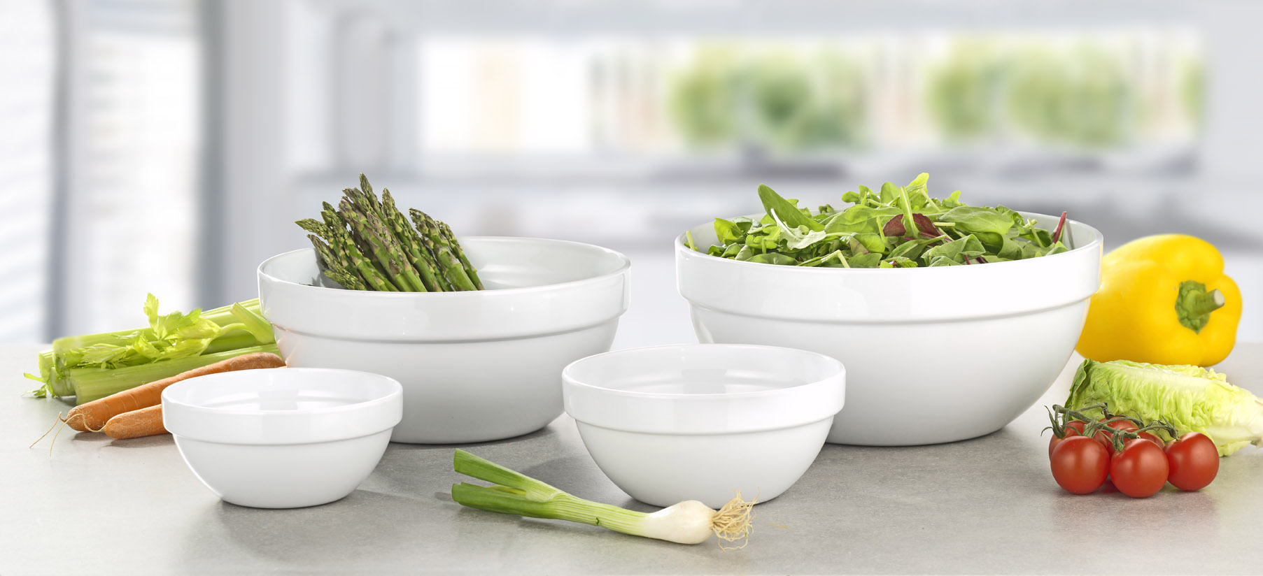 Melamin Schale Sarnia in weiß, Kapazität: 1,8 Liter, Maß: Ø 20 cm, Höhe 9 cm.