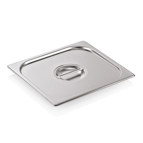 GN 2/3 Deckel, Materialstärke 0,7 mm. Material: Chromnickelstahl 18/8. Serie: GN 90.