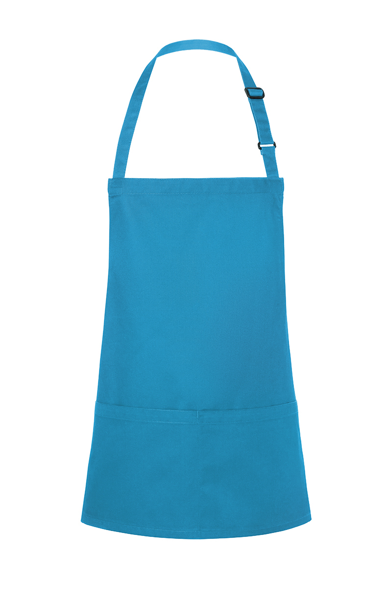 Kurze Latzschürze Basic mit Schnalle und Tasche - Maße: 75 x 60 cm (Breite x Länge)