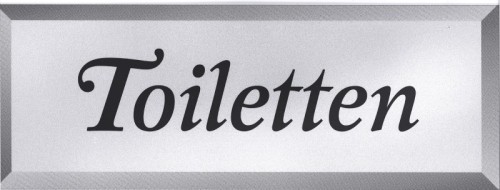 Schild TOILETTEN mit Pfeil