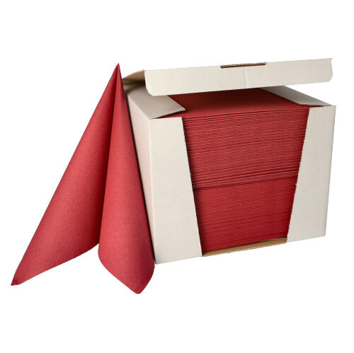 100 Servietten "ROYAL Collection" 1/4-Falz 40 cm x 40 cm bordeaux von PAPSTAR