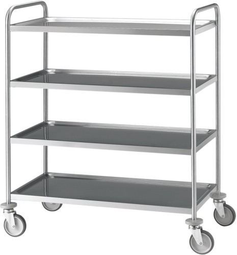 ETERNASOLID® Edelstahlwagen PROGRESS, 4 Borde 1200x600 verschweisst