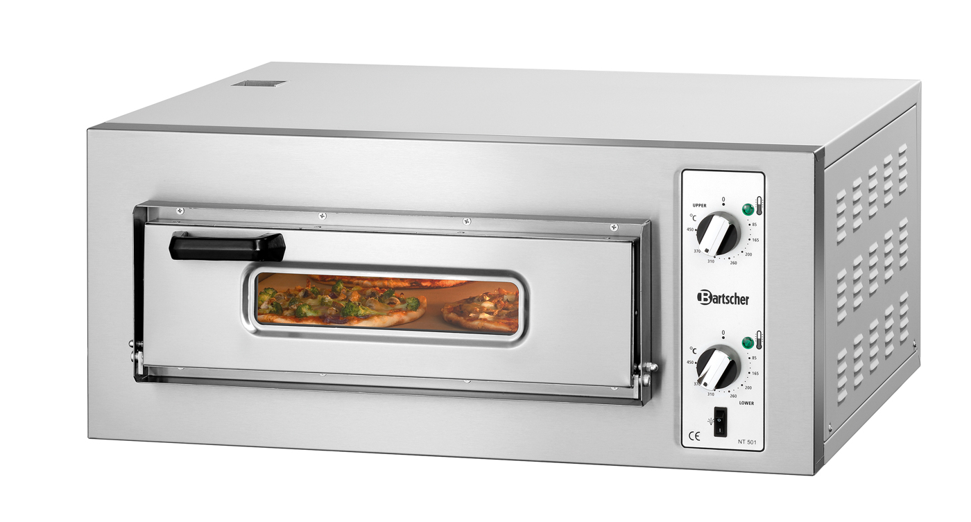 Bartscher Pizzaofen NT 501 | Spannung: 400 V |Maße: 80 x 75 x 36,0 cm. Gewicht: 44,6 kg
