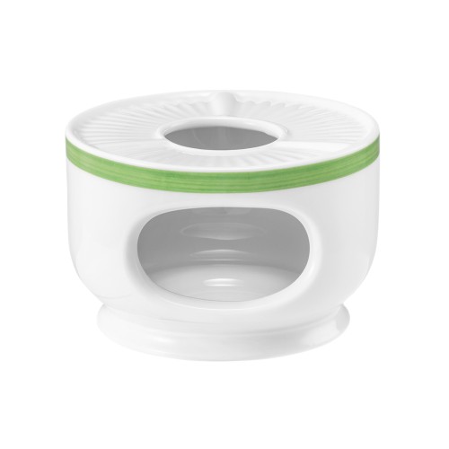 Seltmann Stövchen 1069 klein, rund, Form: Community, Dekor: 57394 Pinselband 7, hohe Kantenschlagfestigkeit, Made in Germany