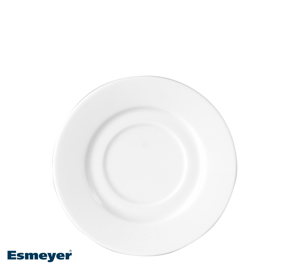 Kaffee-Untertasse ISTA, Durchm. 14,4cm, caterado, aus weißem Porzellan. Made in Europe. Höhe 1,5 cm.