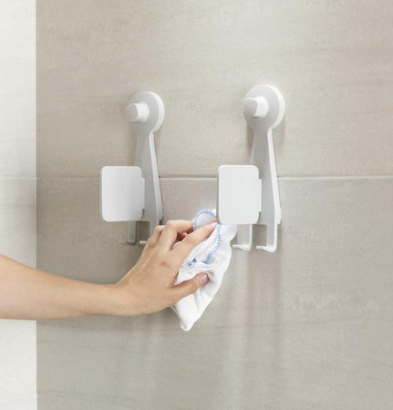 Joseph Joseph EasyStore Große Duschablage mit verstellbarem Spiegel – Weiß