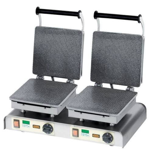 NEUMÄRKER Waffeleisen Stroop II mit 2 Digitaltimern, Backplatten Grauguss 610x340x250 mm