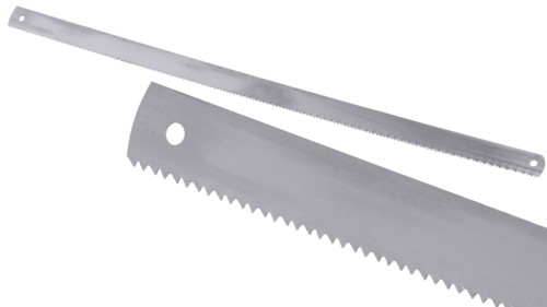 Ersatzsägeblatt zu Knochen-/Fleischersäge aus Klingenstahl, hochglänzend, mit schwarzem ABS-Griff, schwere