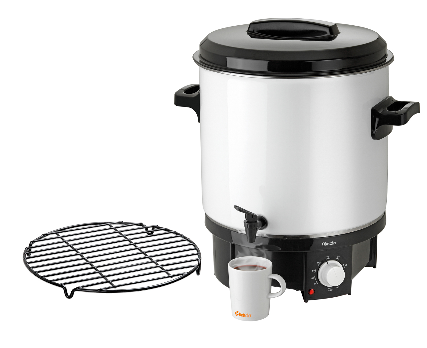 Bartscher Glühweintopf / Einkochtopf GE 28 |Steuerung: Elektronisch ,Knebel | Maße: 37 x 37 x5,0 cm. Gewicht: 5,4 kg