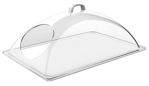 GN Kuppelhaube 54 x 33 cm, H: 20 cm Haube aus SAN Griff aus Zinkdruckguss passend für GN 1/1 mit seitlichem Ausschnitt
