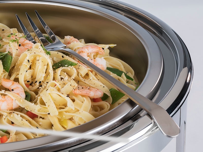 Serviergabel, 3 Zinken 9 x 4 cm, Griff: 21 cm 18/10 Edelstahl Vorderteil poliert Stiel mattiert Stielende gebogen