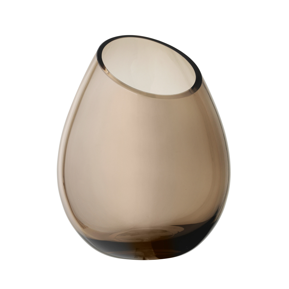 Vase -DROP- Coffee, Ø 19 cm. Material: Glas farbig. Von Blomus.