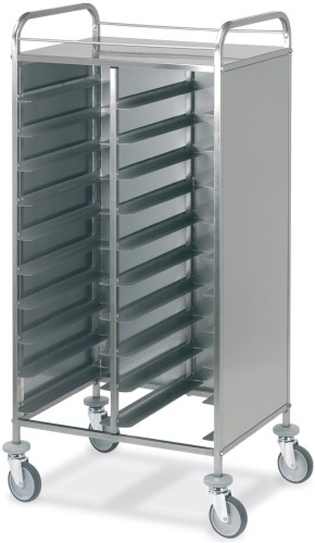 ETERNASOLID® Tablettwagen 20 EN, 3 Seiten Verkleidung Edelstahl