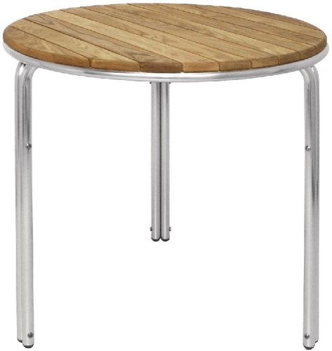 Bolero Tische aus Aluminium und Eschenholz rund 60cm