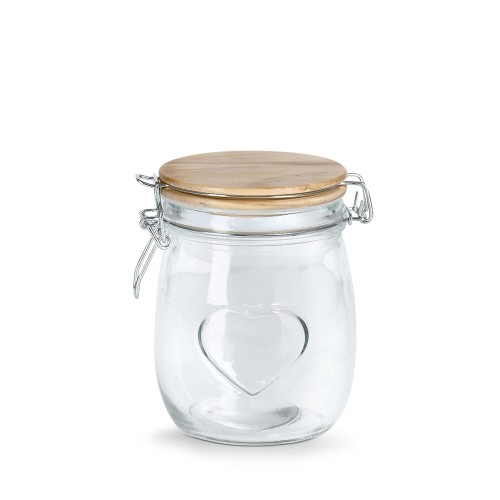 Vorratsglas "Heart" m. Bügelverschluss, 750 ml, / Maße: Ø 11x14,2 cm, Kiefer