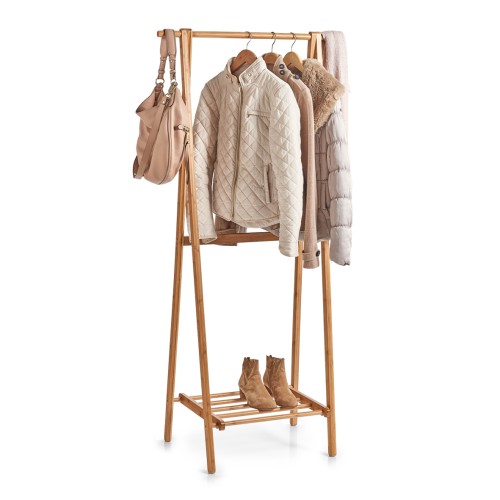 Garderobenständer, Bamboo lackiert, 73,5x44,5x159 cm. Farbe: natur. Dieser praktische Garderobenständer schafft in Ihrer Ankleide, im