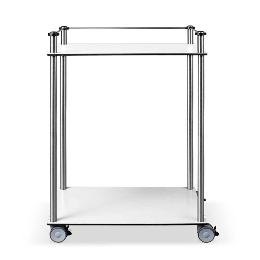 ETHERNASOLID® MULTICART Etagenwagen W22 mit 2 Böden und Reling 3-seitig, weiß