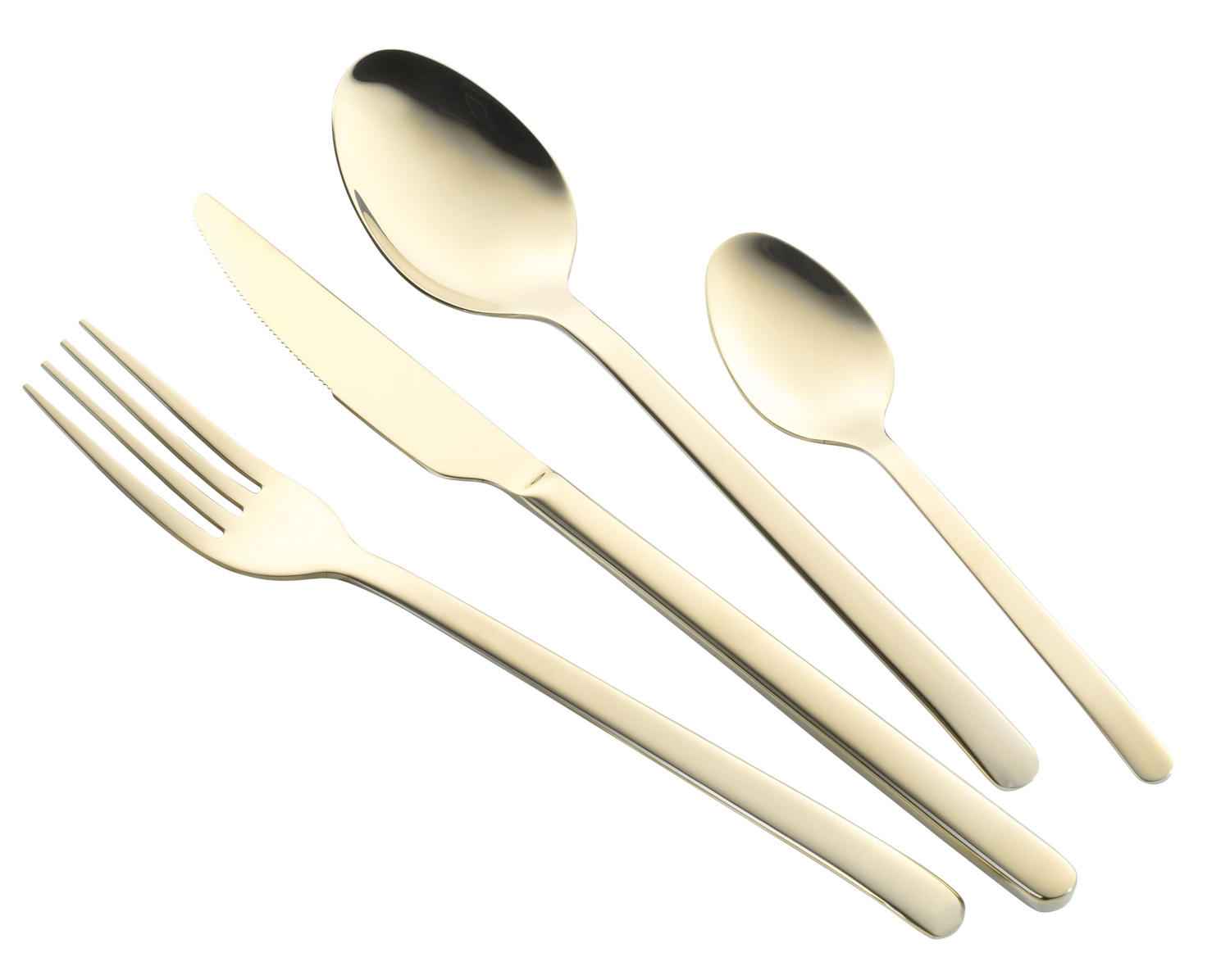 24-teiliges Besteckset CAROLINE aus Edelstahl 18/10, mit PVD-Beschichtung in gold, Materialstärke 2.5 / 2.0 mm.