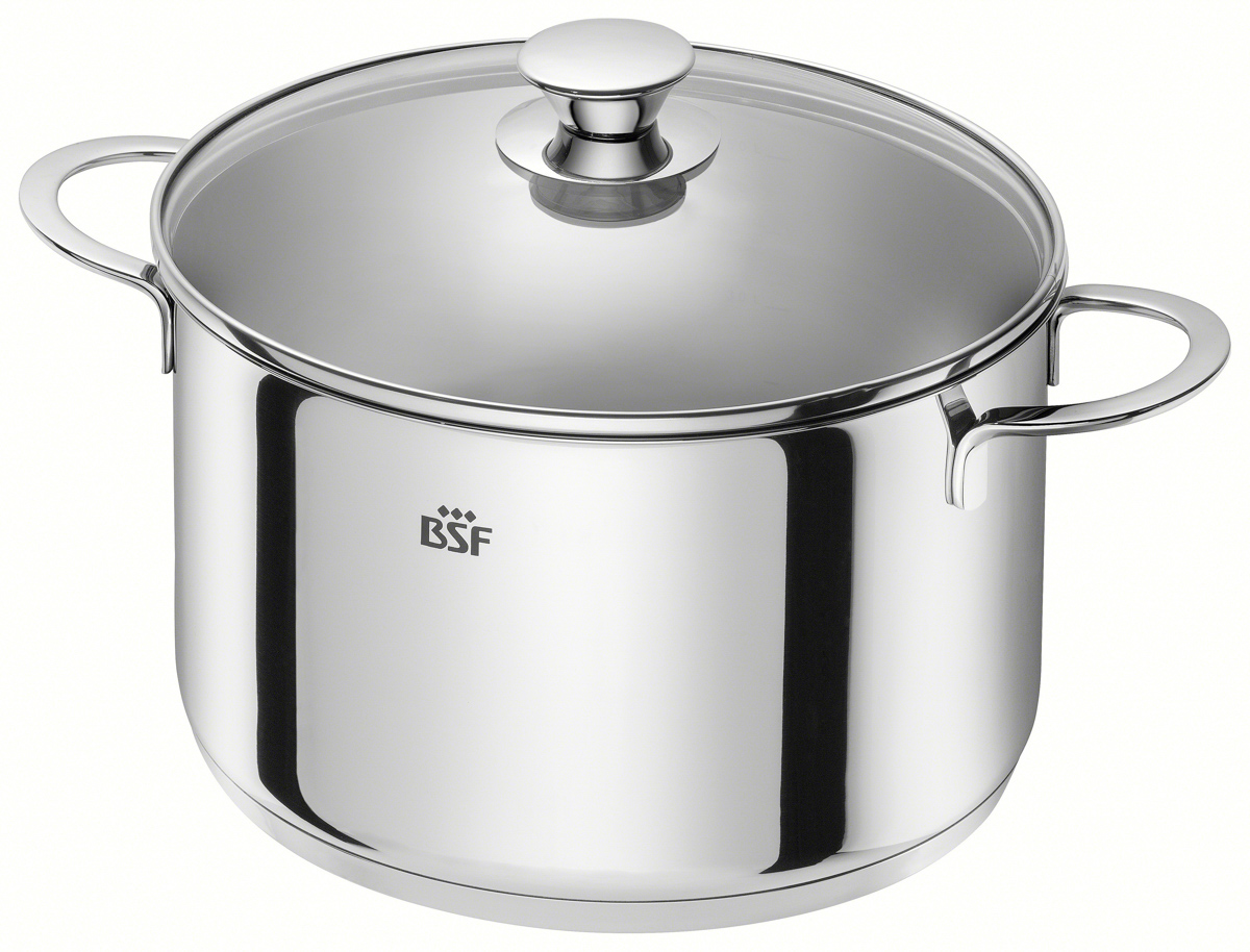 Kochtopf, 24 cm, rund, 18/10 Edelstahl, Serie: Bordeaux. Marke: BSF