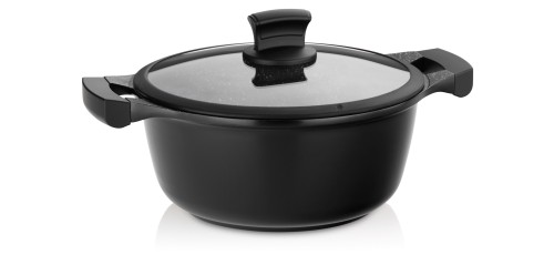 KELA Kochtopf STELLA NOVA, Aluminium schwarz, Durchmesser: 24 cm, Höhe: 11 cm, Inhalt: 3,5 ltr.