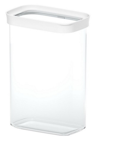 EMSA OPTIMA Schüttdose mit Deckel, Inhalt: 2,2 Liter, Farbe: weiß, transparent, Maße: 16 x 10 x 22,8 cm
