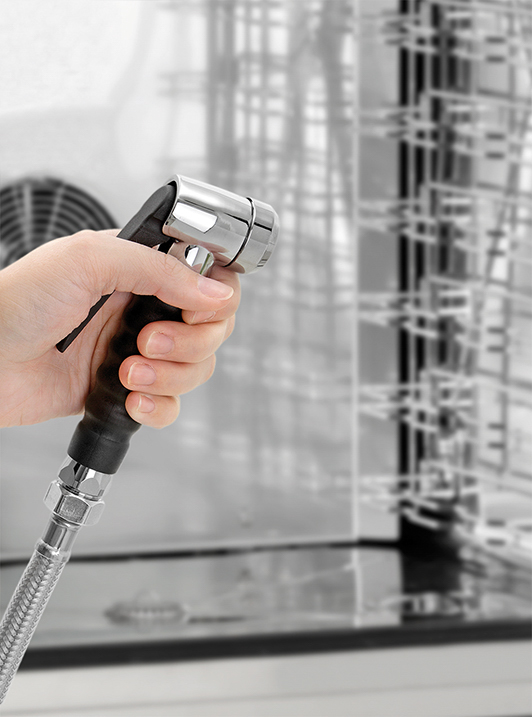 Bartscher Kombidämpfer-Handbrause |Wasseranschluss: 1/2" | Maße: 216 x 7,5 x 3,0 cm.Gewicht: 1 kg