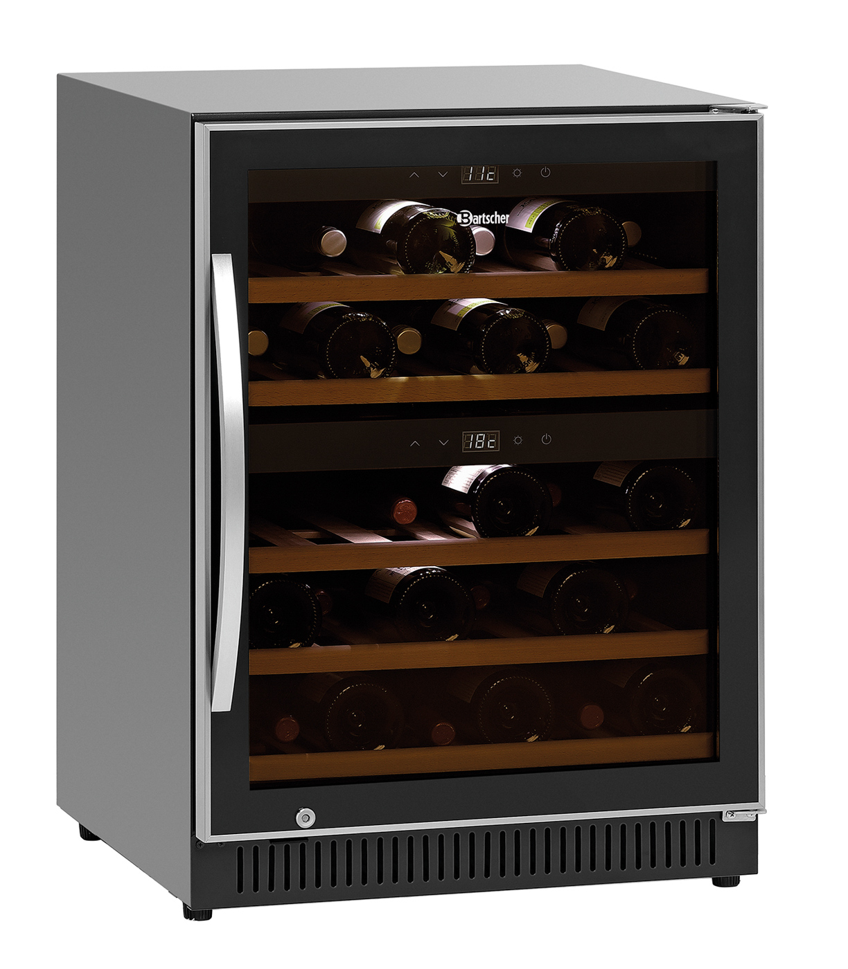 Bartscher Weinkühlschrank 2Z 40FL | Tür-Art:Flügeltür, Glas | Maße: 59 x 57,5 x 82,5 cm.Gewicht: 56,7 kg