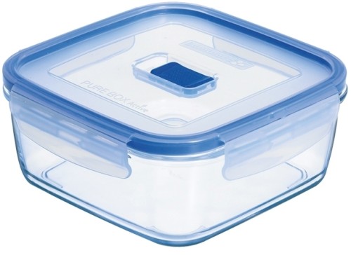 Pure Box Active quadr.76cl m. Dkl. * - Luminarc Transparent (gehärtet) / - blauer PP Deckel m.Ventil