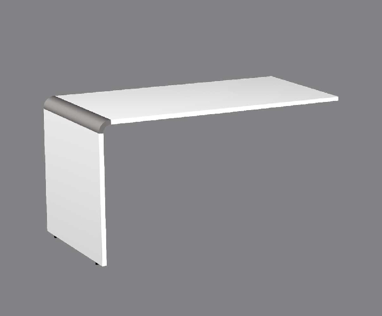 Anbauschreibtisch MODUS, Farbe: weiß, Maße: 100 x 60 x 75cm, stabiles Wangengestell aus Holz mit Stellfüßen