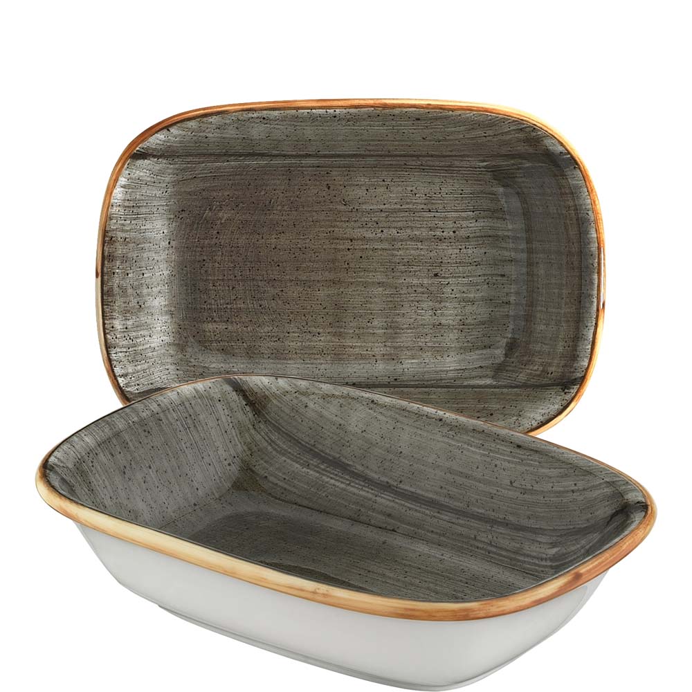 Aura Space Gourmet Rechteckplatte tief 17 x 11,5cm * - Bonna Premium Porcelain