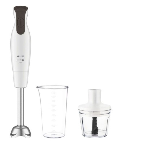 Krups Perfectmix 6000 Stabmixer, 600 Watt, Pürierstab mit 2 Geschwindigkeiten, 4 Messer mit POWELIX Technologie, weiß