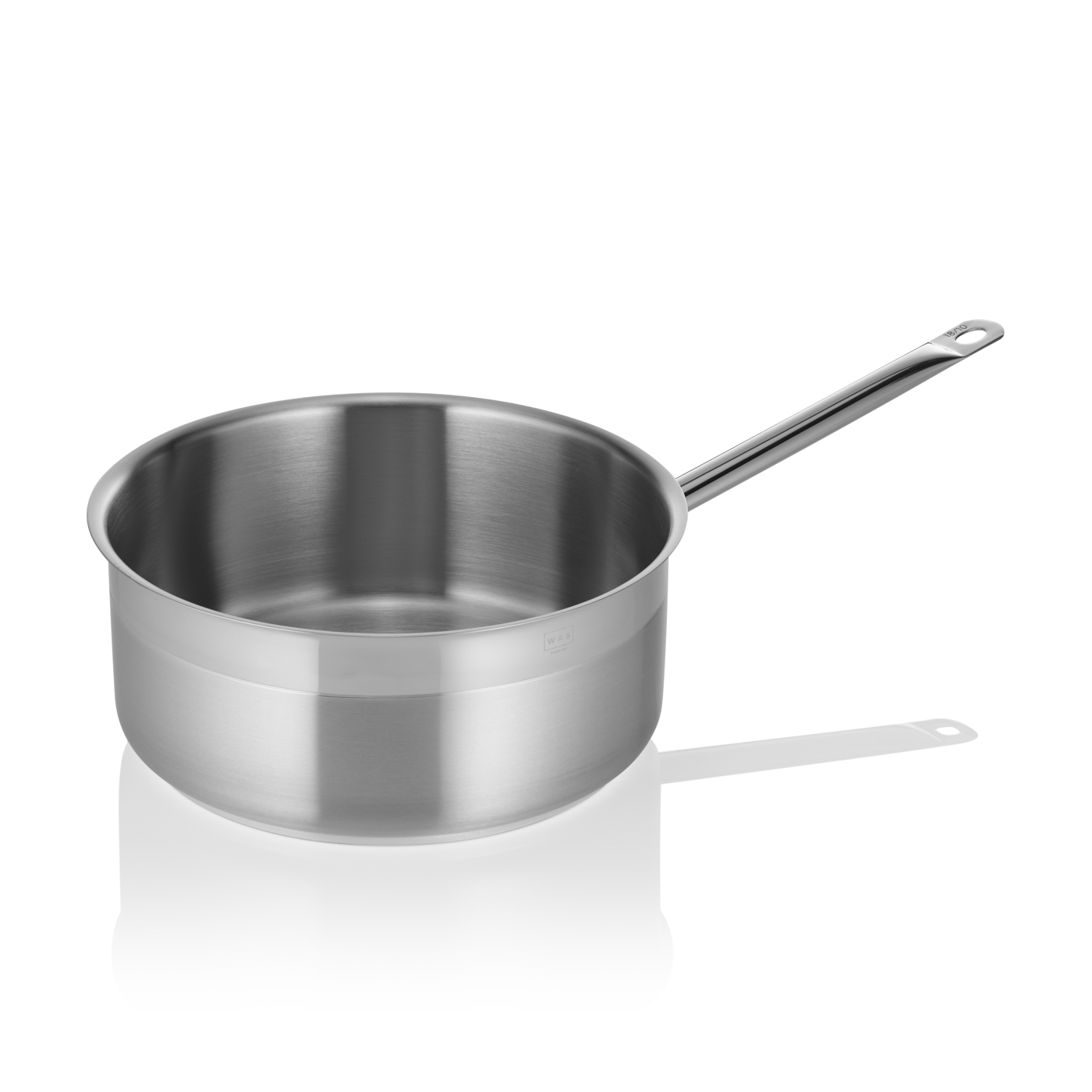 Stielkasserolle Cookware 21, Ø 28 cm, Chromnickelstahl 18/10 Flache Ausführung