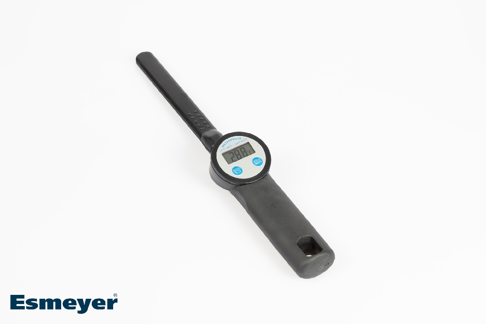 Digitales Einstechthermometer, -50 bis +300°C, wasserdicht, Softtouch-Griff. Edelstahlsonde 12cm. Inkl. Batterie. Gesamt5x29cm. Sonde mit Hülle.