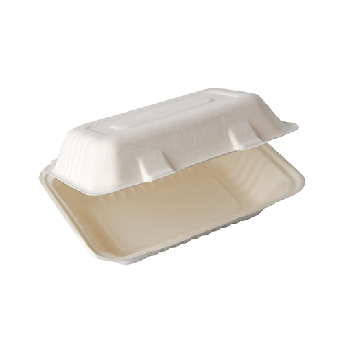 PAPSTAR 25 Menüboxen, Zuckerrohr "pure" ungeteilt 7,9 cm x 15,5 cm x 23 cm weiss