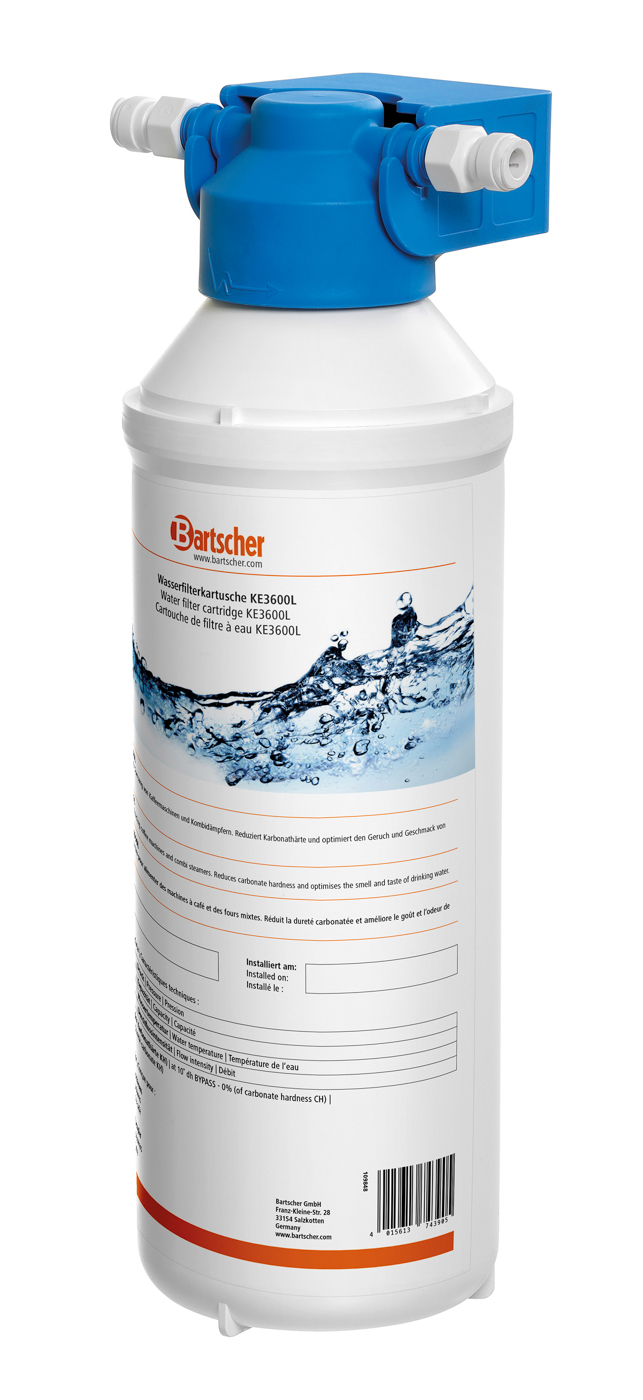 Bartscher Wasserfiltersystem K3600L | Ausgelegtfür: Kaffeemaschinen ,Kombidämpfer | Maße: 18 x14,5 x 43,5 cm. Gewicht: 3,4 kg