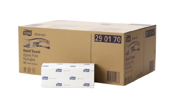 Tork Advanced Papierhandtuch H3 23x22,6 cm, schnellauflösend, 2-lagig Zickzack Faltung, Inhalt: 3750 Tücher