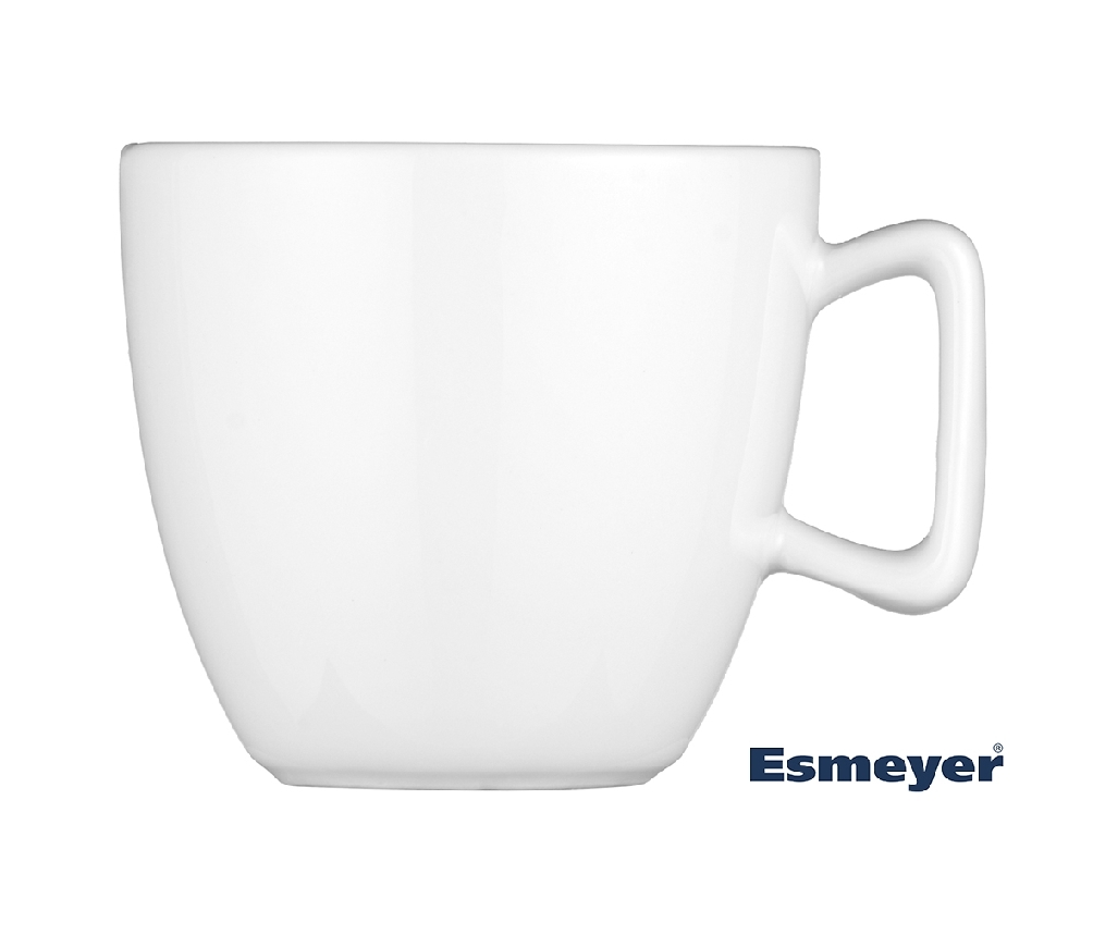 Espresso-Tasse, Inhalt: 0,10 ltr., mit Untertasse, Form CREMA, UNI WEISS, Henkelform eckig, Höhe: 5,5 cm