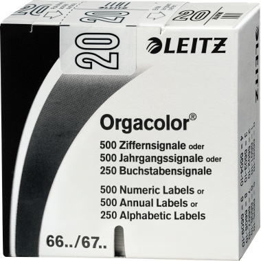 Leitz Jahrgangssignal Orgacolor® Orgacolor® Jahrgangsregistraturen 20 Papier, folienkaschiert weiß 500 St./Pack.,