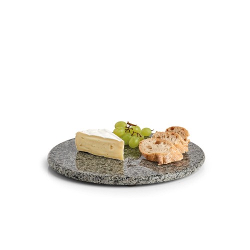 Servierplatte, rund, Granit. Ø: 250 mm. Höhe: 11 mm.