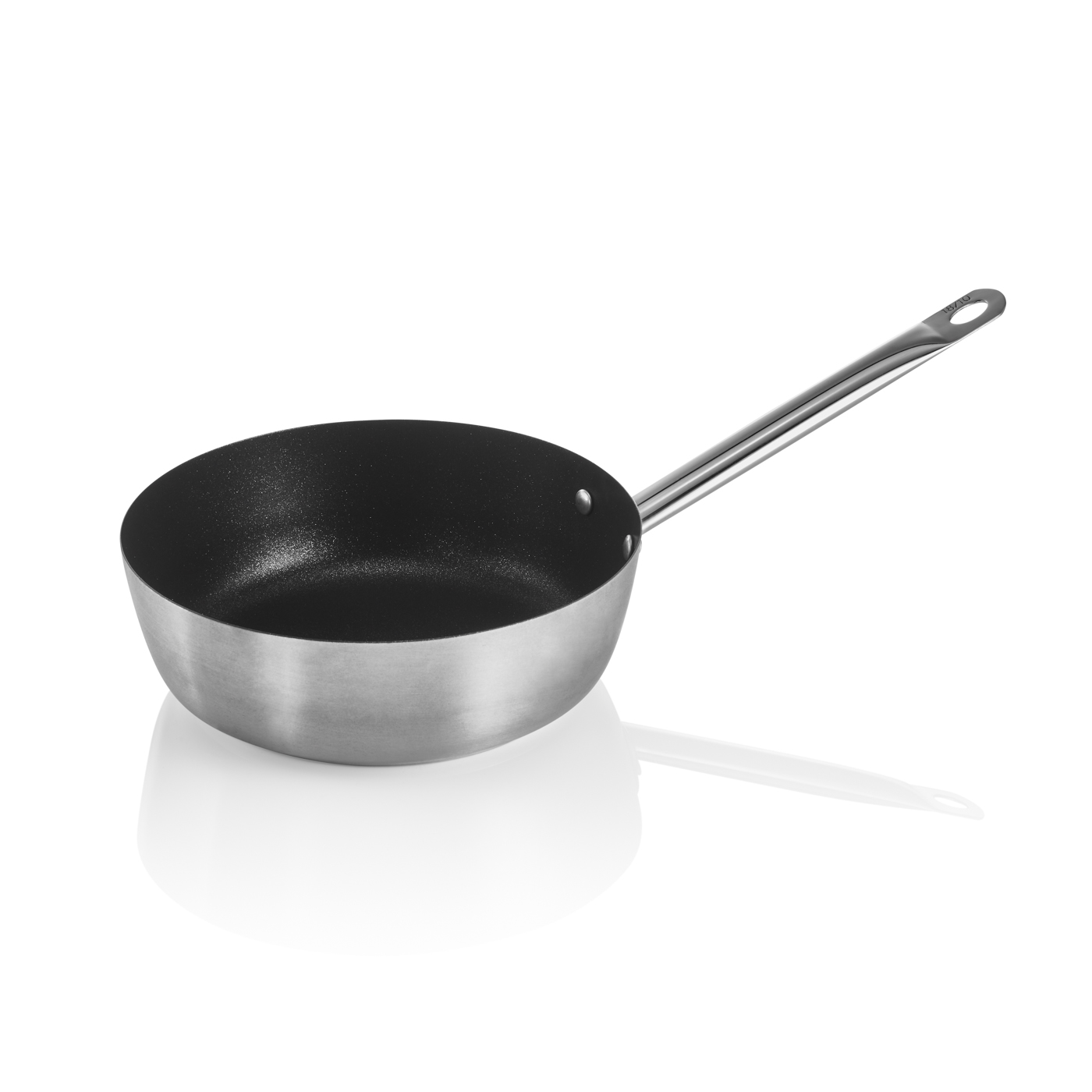 Sauteuse Cookware 21 mit PTFE Antihaftbeschichtung Ø 24 cm, Chromnickelstahl 18/10 Mit geradem Rand (kein Schüttrand) und