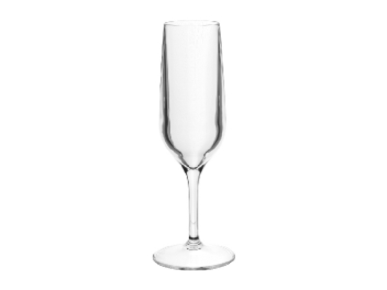 Roltex Champagnerglas Tao 19 cl aus unzerbrechlichem, glasklarem Kunststoff, BPA-freie Materialien