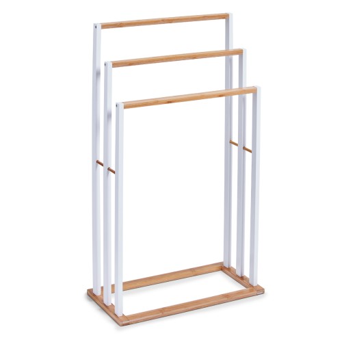 Zeller Handtuchständer, Bamboo/MDF, weiß