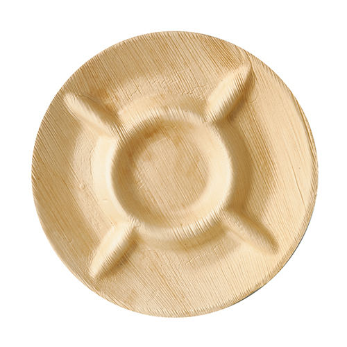 6 Teller, Palmblatt "pure" 5-geteilt Ø 24,5 cm · 2 cm von PAPSTAR