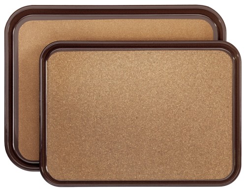 Antirutsch-Tablett, rechteckig aus braunem ABS-Kunststoff, hitzeresistent bis +80C, spülmaschinengeeignet, sehr robuste, langlebige