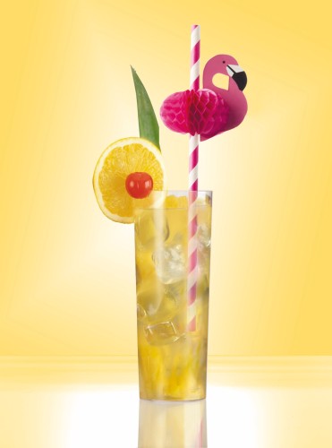 50 Trinkhalme, Papier Ø 6 mm · 20 cm pink "Flamingo" von PAPSTAR