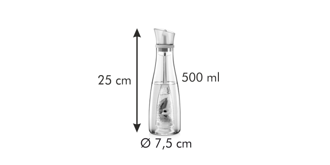Ölflasche VITAMINO 500 ml, mit Aromasieb
